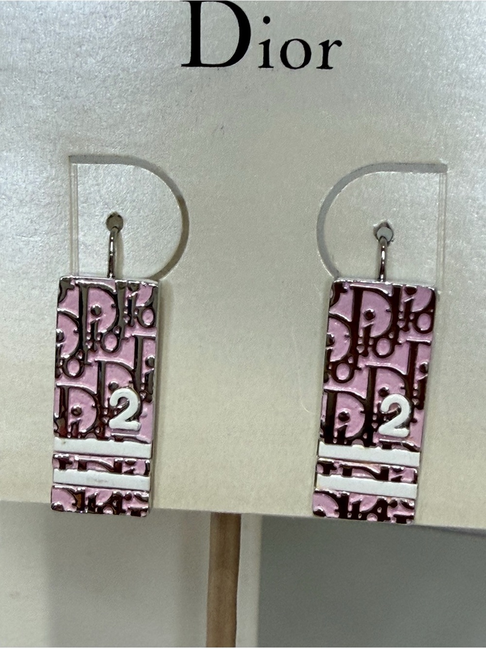 Dior Pink Trotter Drop Earrings